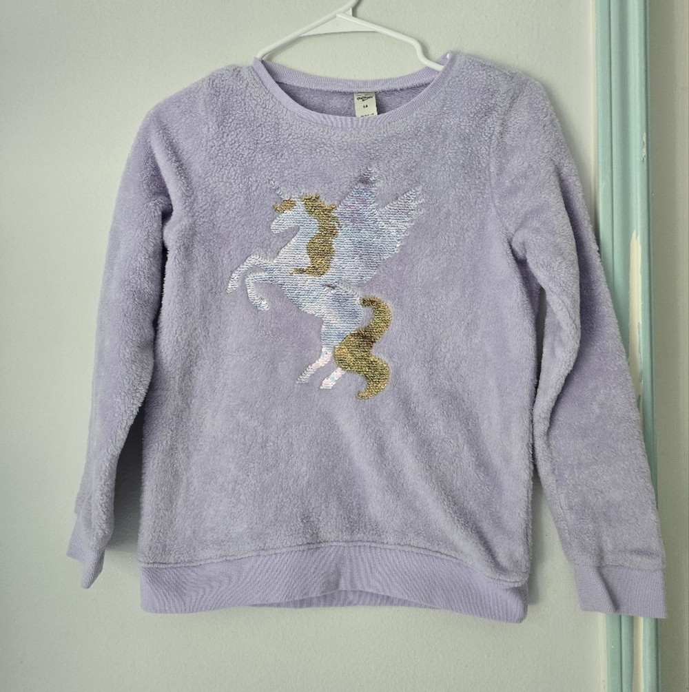 Lavender Unicorn Sweater Size 14